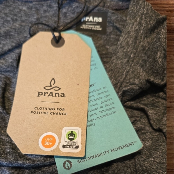 PrAna Alpenglow Athletic top/ Size 3X / Charcoal Heather/ UPF 30+ wicking/ NWT - Picture 5 of 5